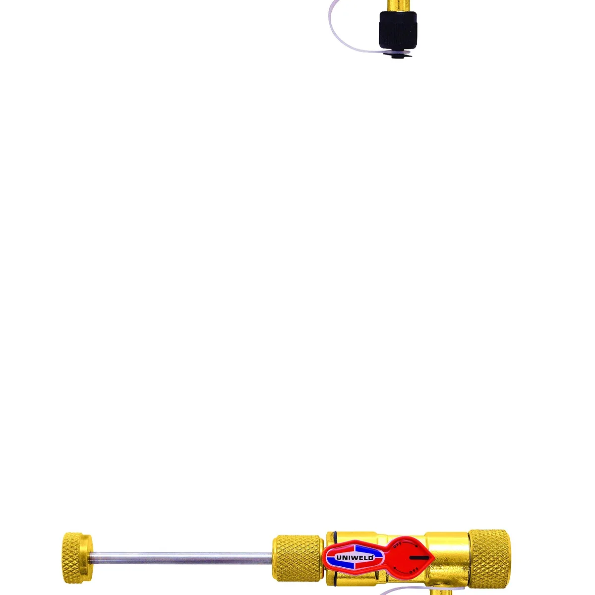 Uniweld 92838 valve core removal tool gold silver brass stainless steel compact shape