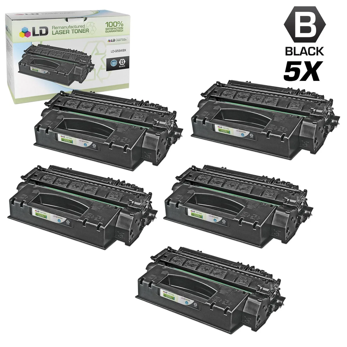 LD Products LD Products Compatible Toner Cartridge for HP 49X Q5949X High Yield Black 5-Pack — product photo