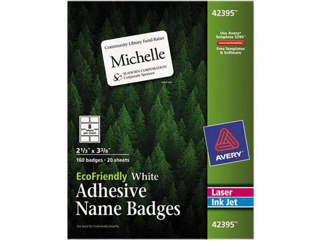 Avery Avery 42395 Name Badge Labels White 160 — foto do produto