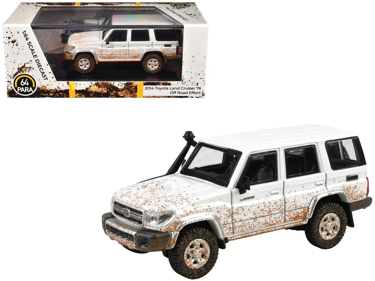 Paragon Paragon 2014 Toyota Land Cruiser 76 White Dirty Off Road Effect 1/64 Diecast Hobby Collectible — product photo