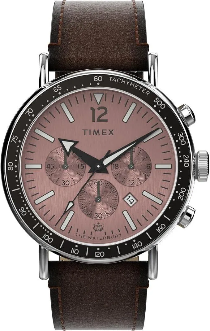 TIMEX Timex Waterbury 43mm Brown Chronograph Watch — product photo