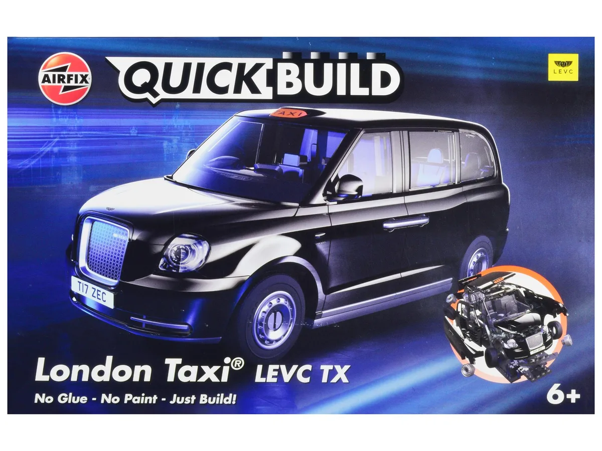 Airfix Airfix London Taxi LEVC TX Black Quickbuild 45 Parts 1:24-1:25 Scale — product photo