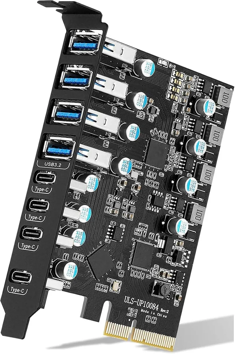 ESTONE ESTONE PCIE24A4C3.2 8-Port USB 3.2 Expansion Card 4×A 4×C 10 Gbps — product photo