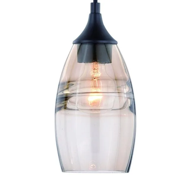 Vaxcel Vaxcel P0277 Milano Bronze Mini Pendant Amber Fog Glass — product photo