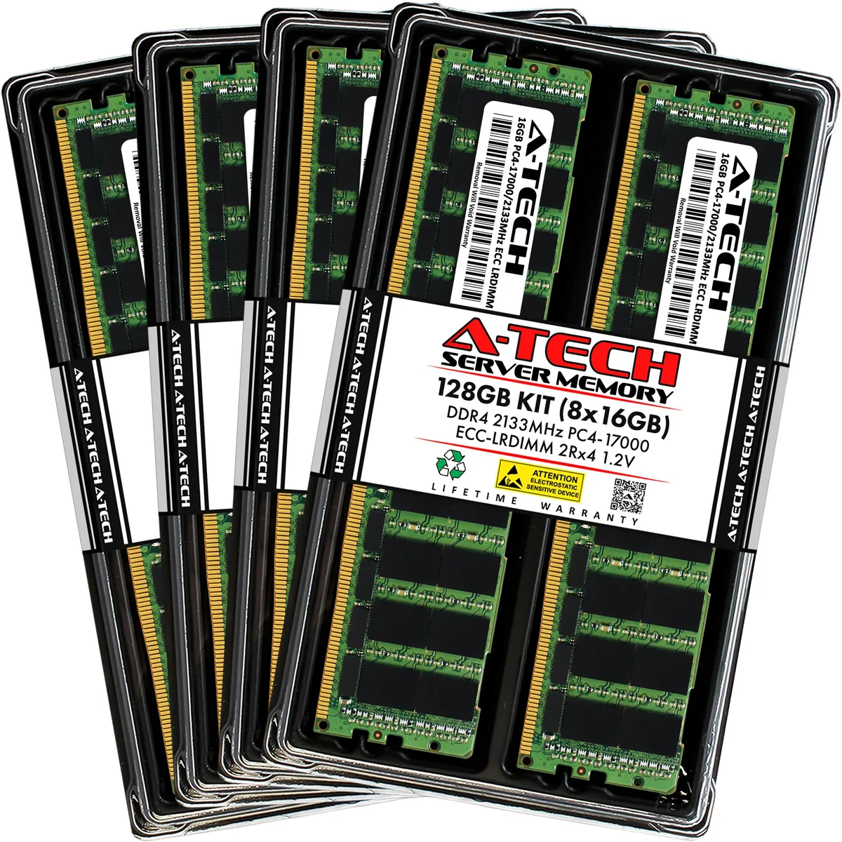 A-Tech A-Tech 128GB (8x16GB) DDR4 2133 ECC LRDIMM 2Rx4 CL15 1.2V server RAM — product photo