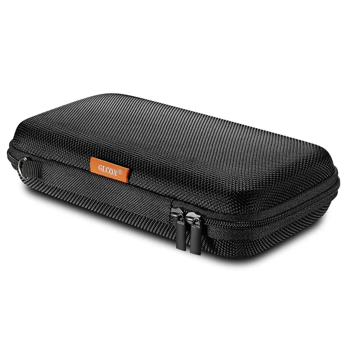 Black hard EVA carrying case with zipper and mesh pocket
