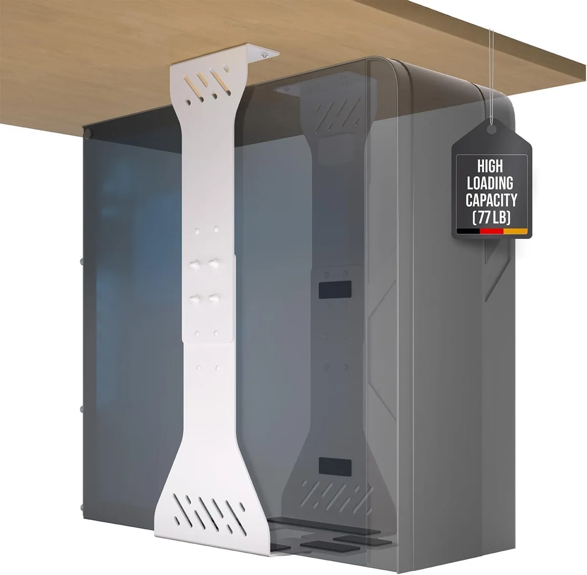 TAURKENAM TAURKENAM Under Desk PC Holder 77 lbs White Cable Management — product photo