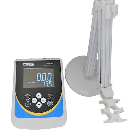 Oakton Ion 700 benchtop pH meter with electrode and probe stand