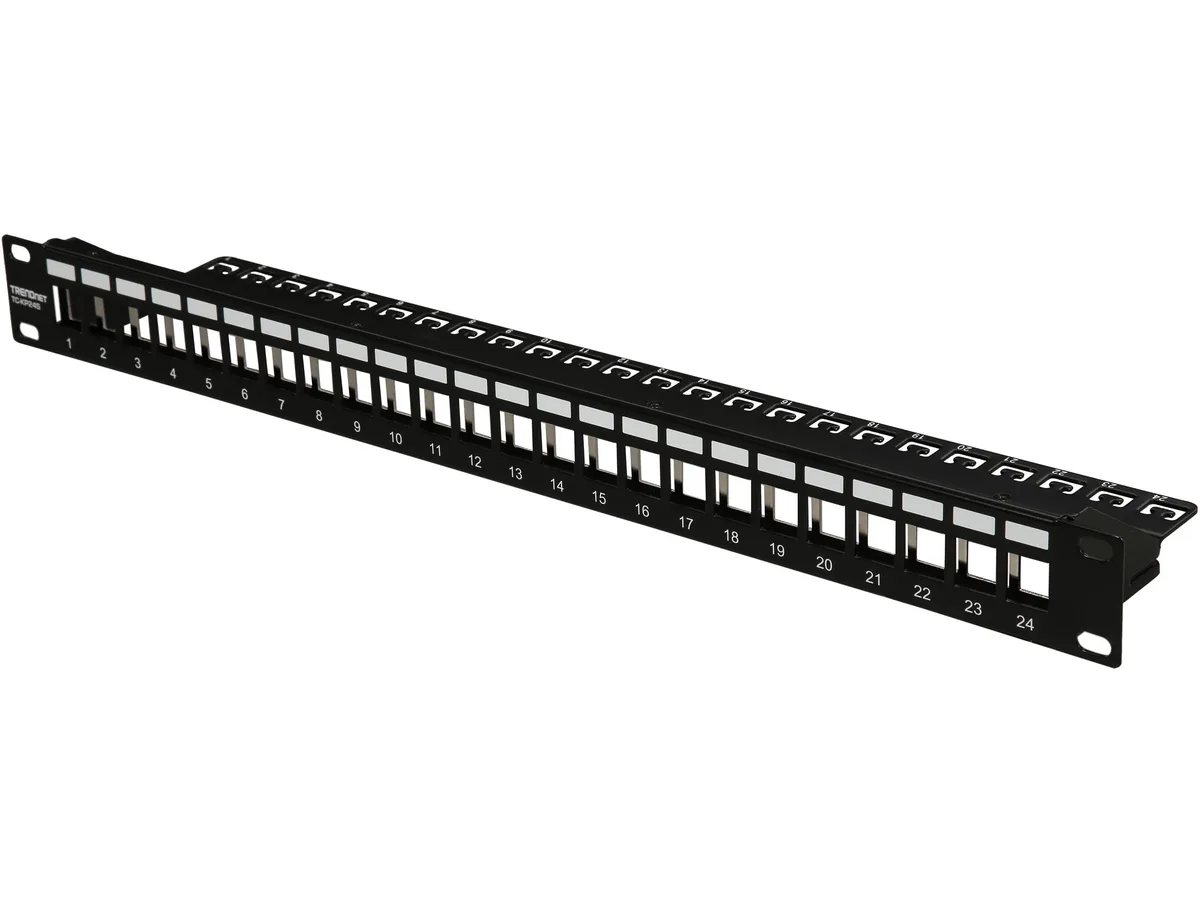 TRENDnet TRENDnet TC-KP24S v1.0R 24-port shielded keystone patch panel 1U 19" rackmount — product photo