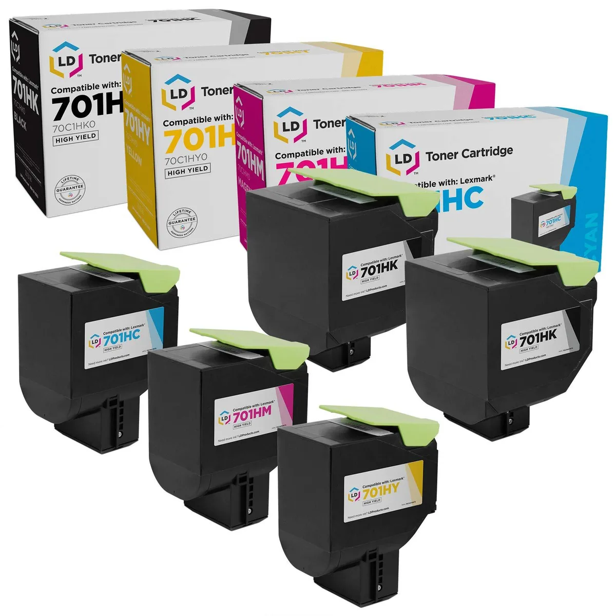 LD Products LD Products 701H High Yield Toner Cartridge 5 Pack (2 Black, 1 Cyan, 1 Magenta, 1 Yellow) — product photo