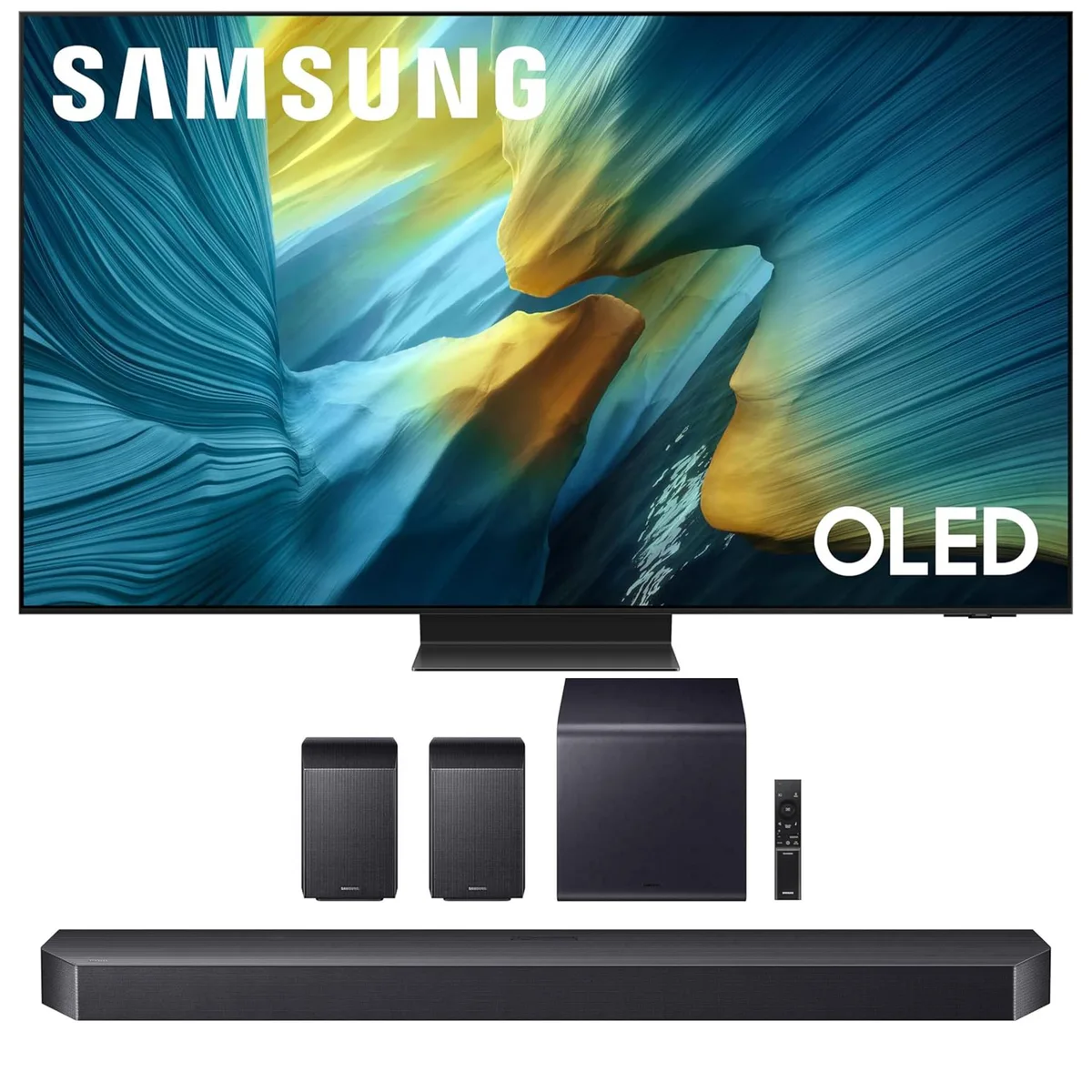 SAMSUNG SAMSUNG S95FA 65" OLED TV + HW-Q990F 11.1.4 Soundbar — product photo