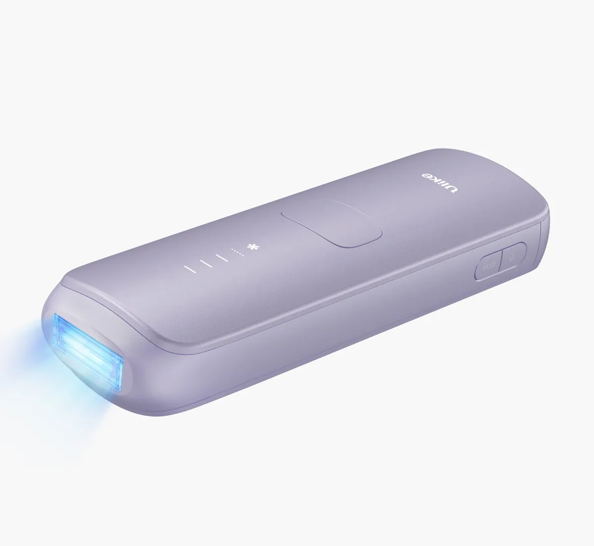 White handheld IPL device with sapphire cooling window, lightweight curved body