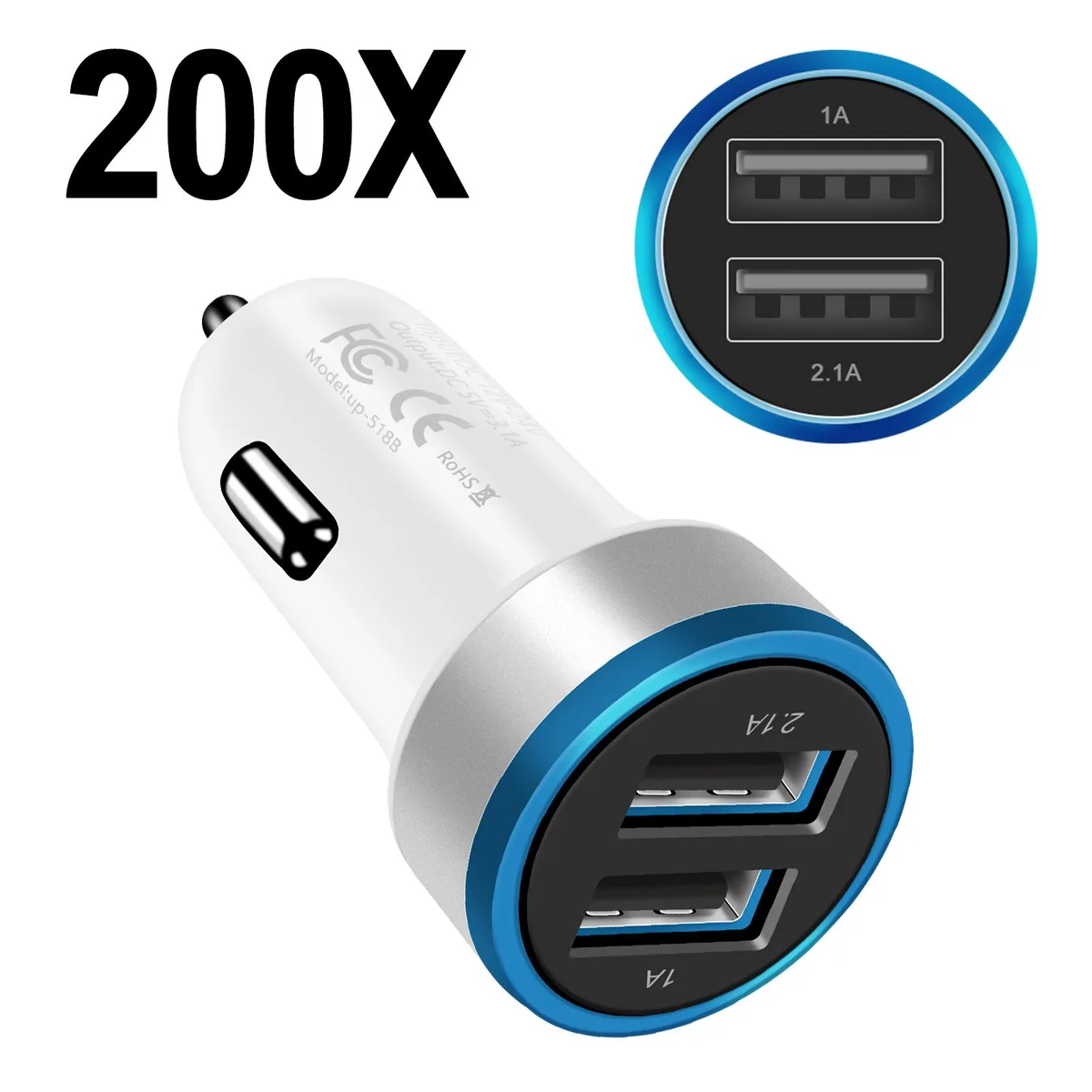 MESMART MESMART 200 Pack 18W Dual USB-C Car Charger Adapter Black — product photo