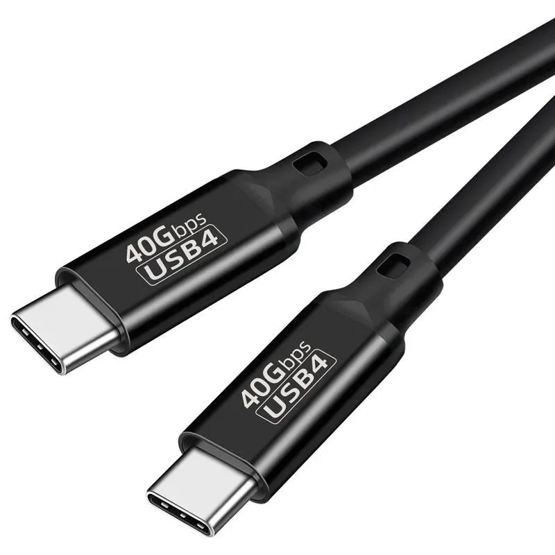Black USB-C to USB-C cable, 5 ft long, matte finish