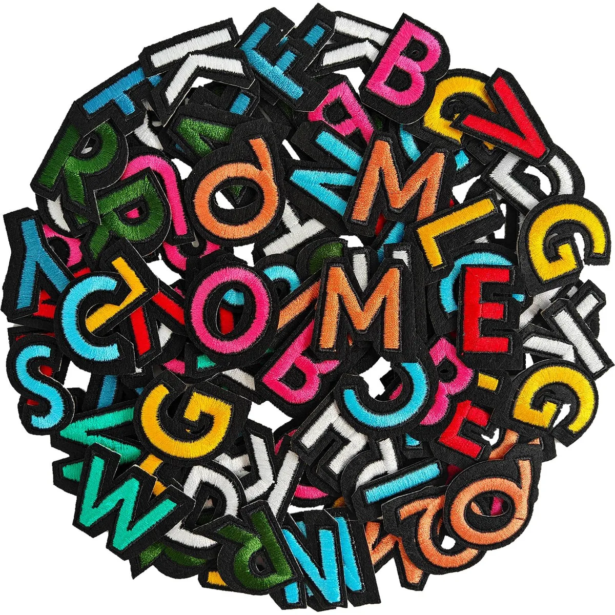 AXEN Art Deco 104pcs Iron-on Fabric Letters 2 in. Colorful — product photo