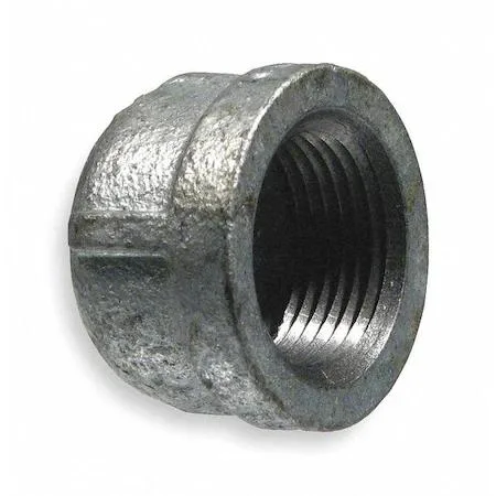 Round galvanised malleable iron threaded cap 3/8 inch