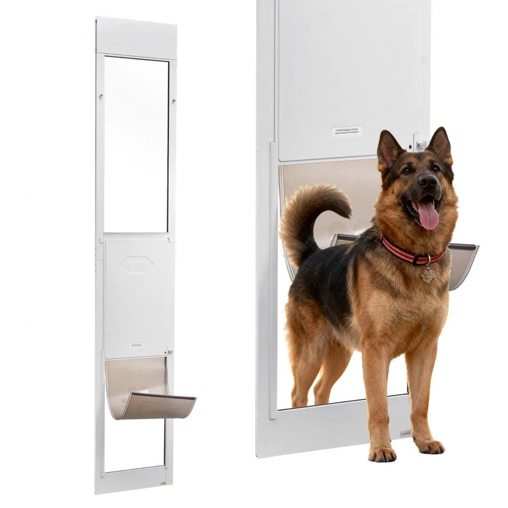 VEVOR VEVOR Sliding Glass Pet Door XL White 91-96 in Height 13 5/8 x 23 5/8 in Flap — product photo