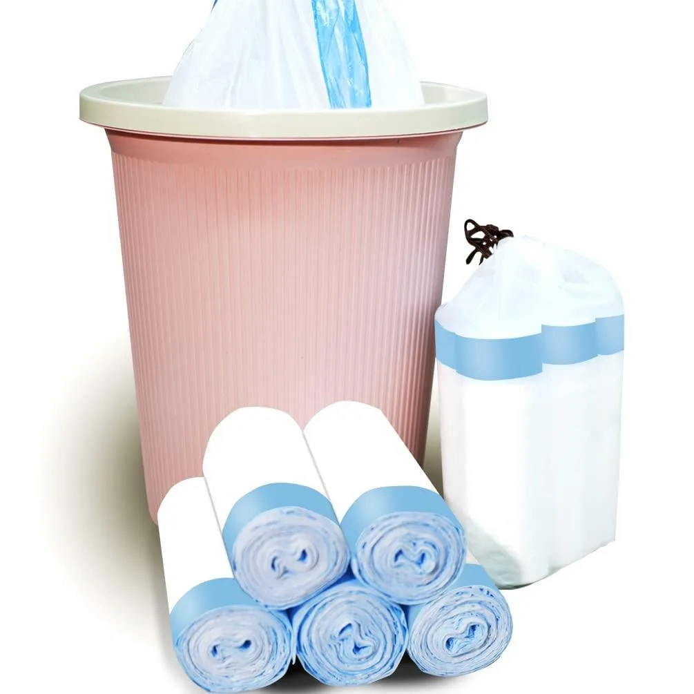  kjuway 3.2 Gal 0022 Garbage Bags 3.2 Gallon 100 Count Polyethylene Blue Drawstring — product photo