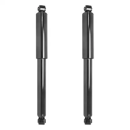Two silver gas-charged rear shock absorbers in a kit