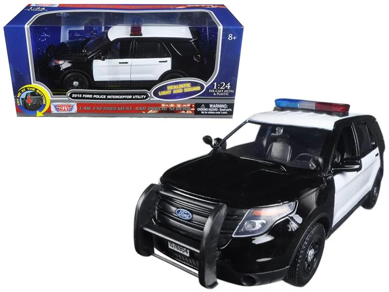 MOTORMAX MOTORMAX 2015 Ford Police Interceptor Utility 1/24 Diecast with Light Bar and Sounds 79536 — product photo