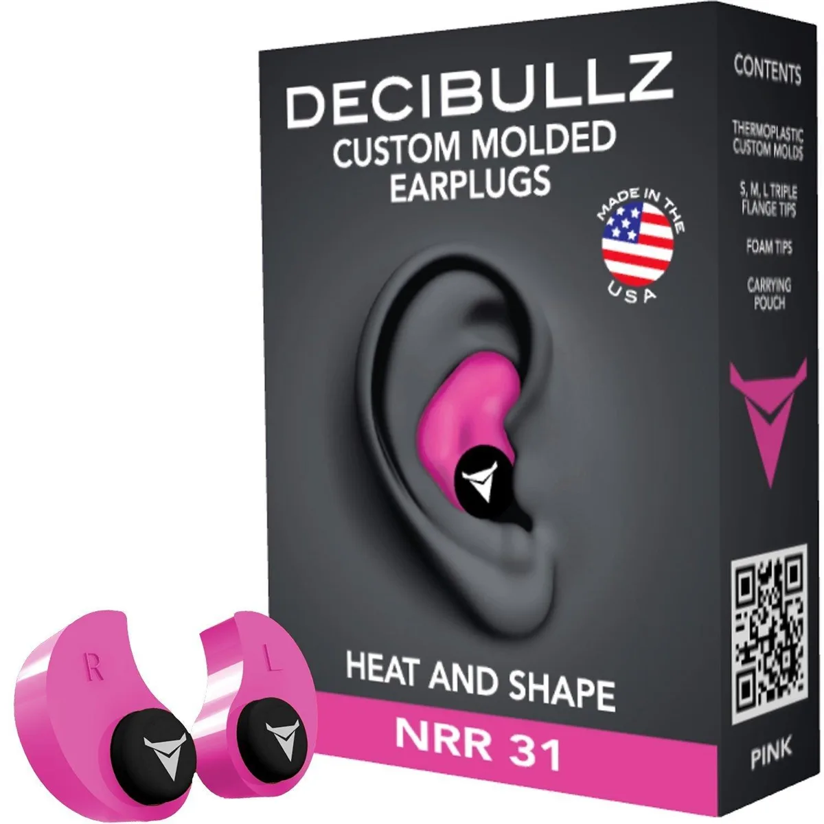 Decibullz Decibullz Custom Molded Earplugs Pink NRR 31 — product photo