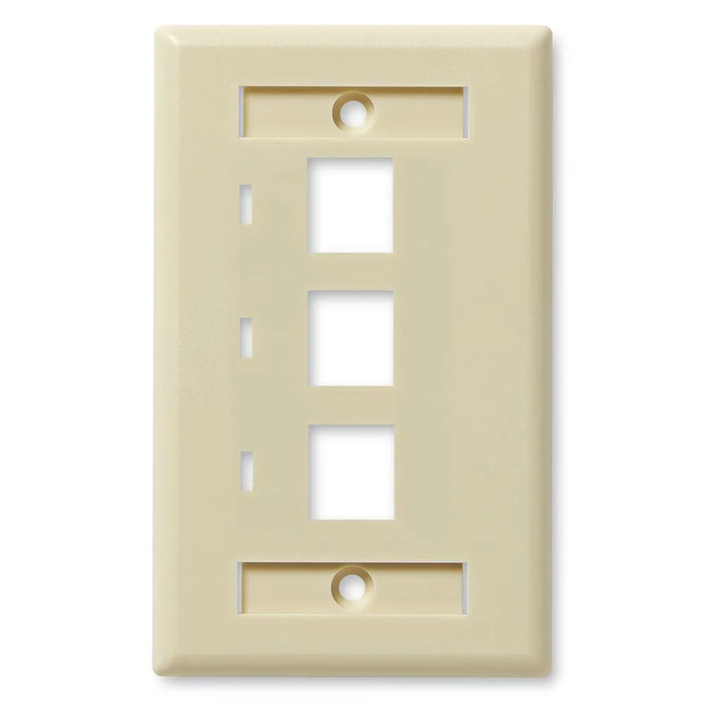NavePoint NavePoint 3-Port Low Profile Keystone Wall Plate Ivory 10-Pack — product photo