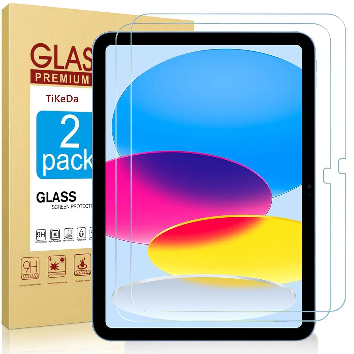  TiKeDa A2696/A2757/A2777 Tempered Glass Screen Protector 2 Pack 11/10.9 inch — product photo