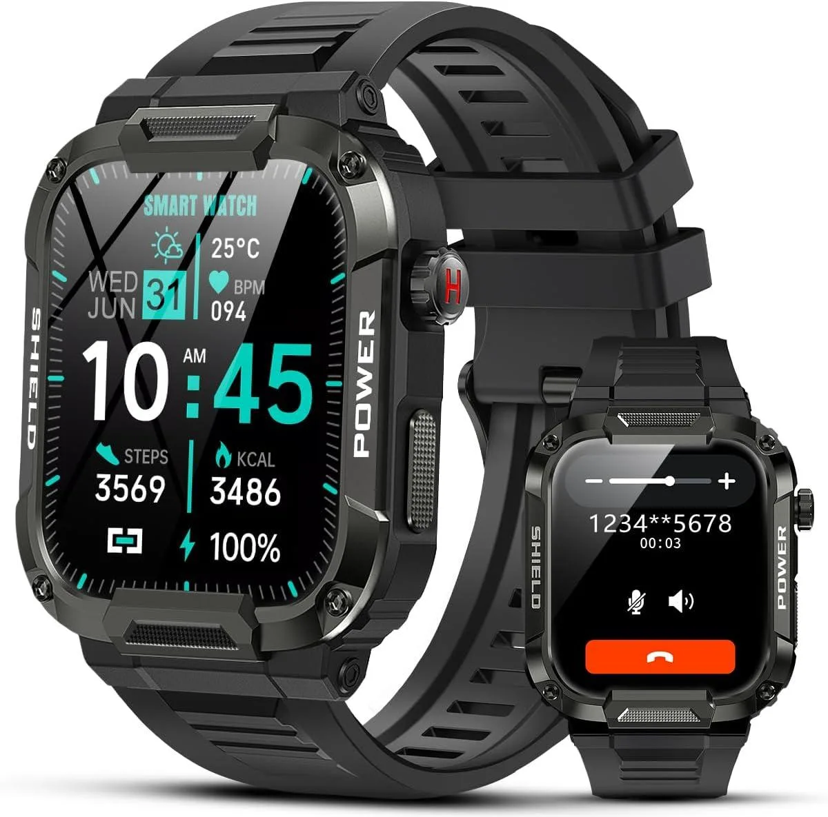 AUTYUE AUTYUE MK66 1.85in IP68 Bluetooth 5.0 400mAh Black wearable technology — product photo