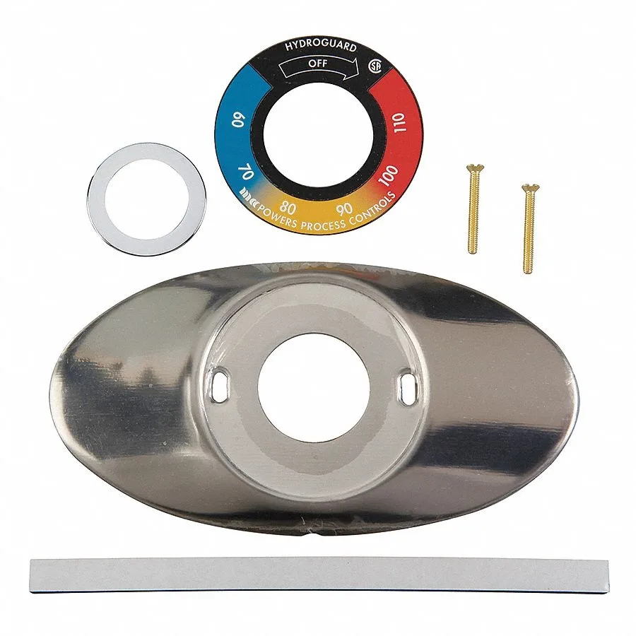 Powers 420-182 chrome dial assembly kit with stainless steel trim plate