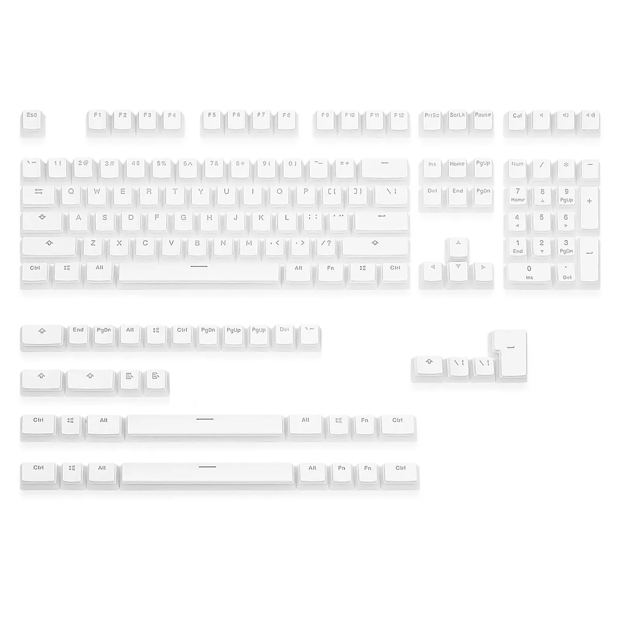 Happy Balls Happy Balls White Pudding Keycaps 143pcs OEM Profile MX Switches 2 in 1 Accessories — product photo