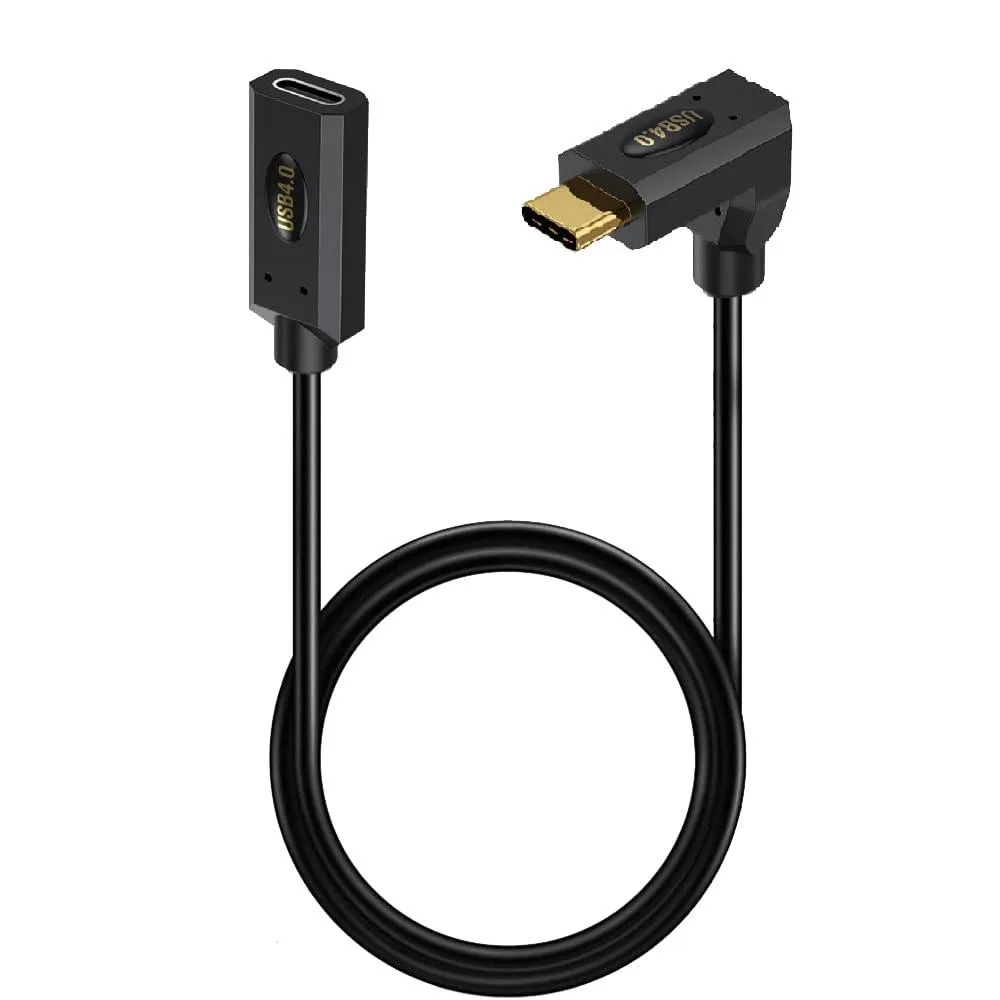 BUCIER BUCIER USB 4.0 Type C Extension Cable 2ft 40Gbps 240W 5A Straight Female to Up &amp; Down Angle Male — product photo