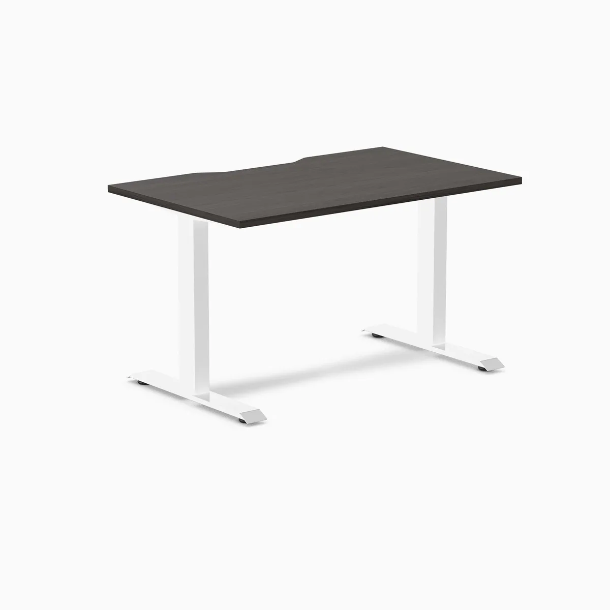 Desky Desky Zero Scalloped Laminate Office Desk Burnished Wood White 47.2 x 29.5 in — product photo