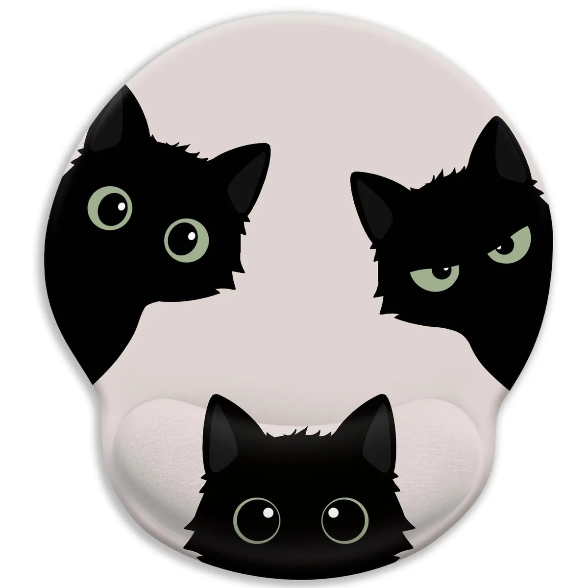 KEHIPI KEHIPI Cat Mouse Pad Three Cats 9.8 x 8.6 in 7mm 20mm wrist rest — product photo