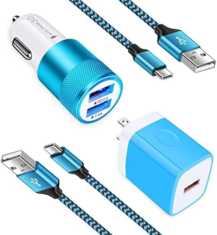 TAURKENAM TAURKENAM Quick Charge 3.0 Wall &amp; Car Charger Kit with 2 Cables — product photo