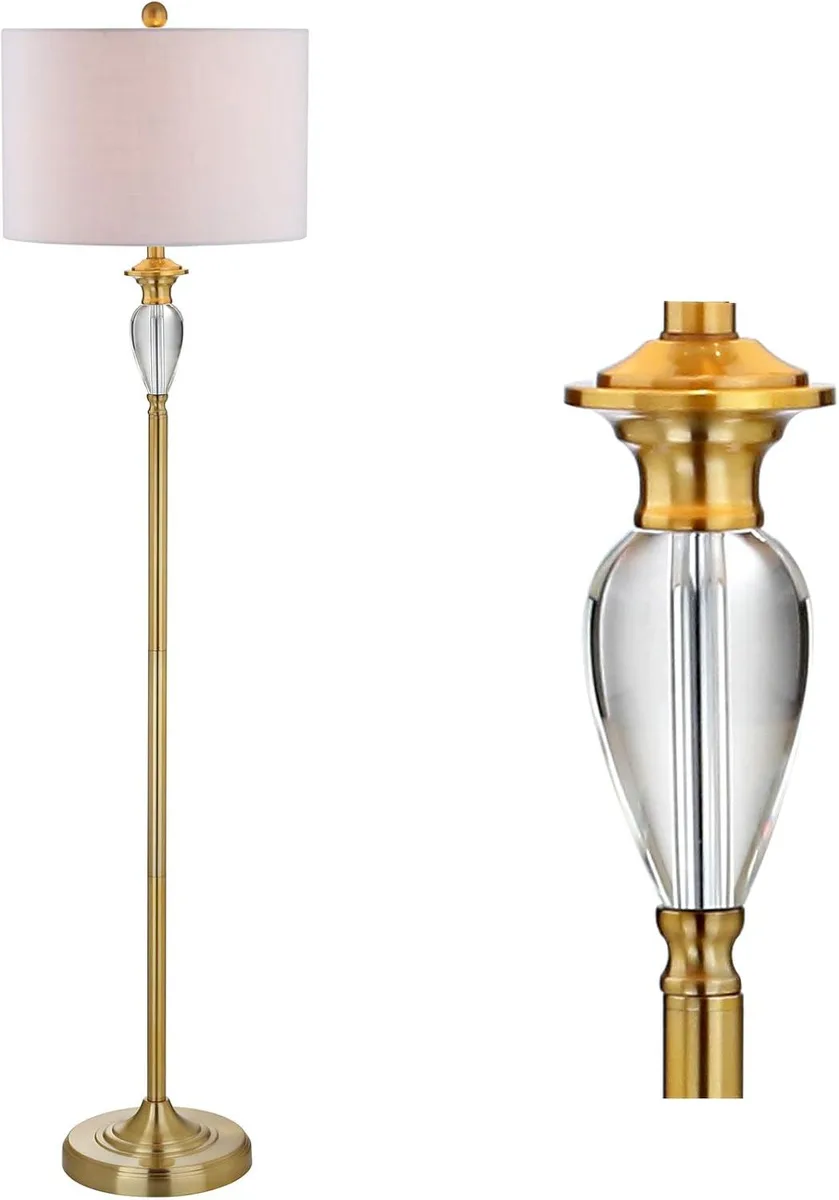 TUKO TUKO Evelyn 60" Crystal/Metal LED Floor Lamp BrassGold/Clear — product photo