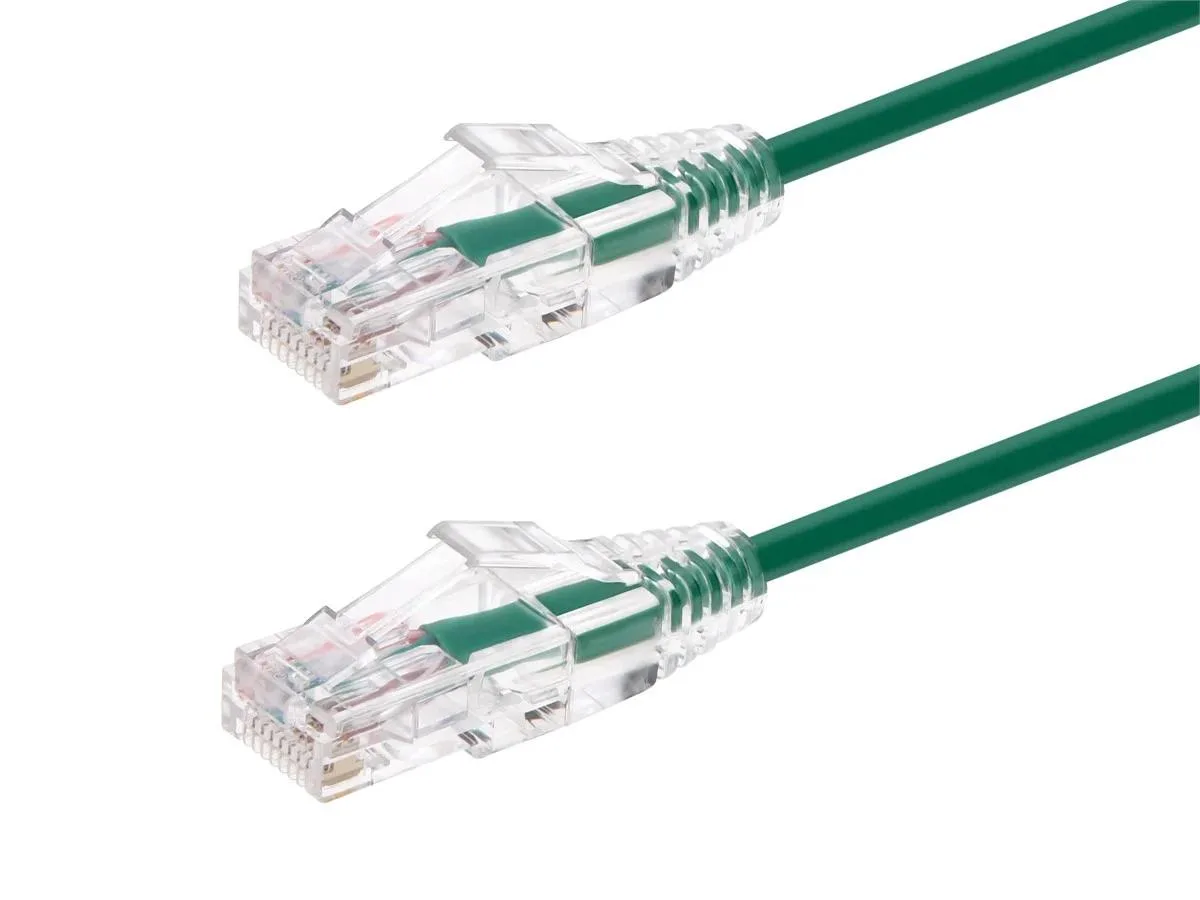 Monoprice Inc. Monoprice 114804 Cat6 Ethernet Cable 2 ft Green SlimRun 0.149in 28AWG — product photo