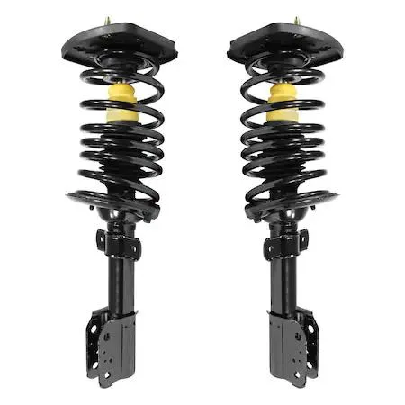 A boxed kit containing two fully assembled rear strut units with coil springs and top mounts
