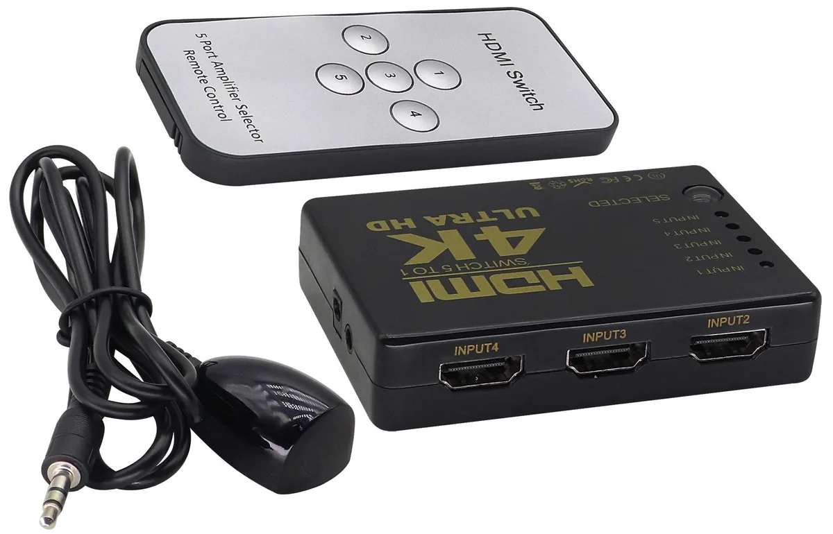 Vszerda Vszerda HDMI 1.4 5×1 video switch with IR remote — product photo