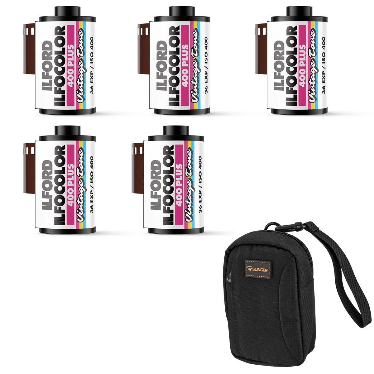 Ilford Ilford ILFOCOLOR 400 Plus 35mm Vintage Tone Color Film 5-Pack w/Bag — product photo
