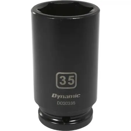 Black 3/4-inch drive deep socket 35mm six-point finish