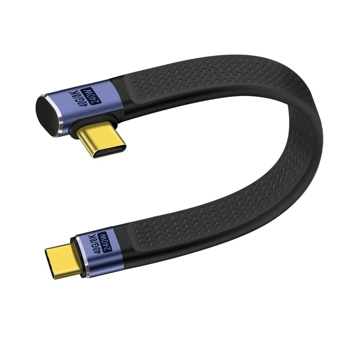 BUCIER BUCIER USB C cable 40Gbps 240W 13cm left right bent — product photo