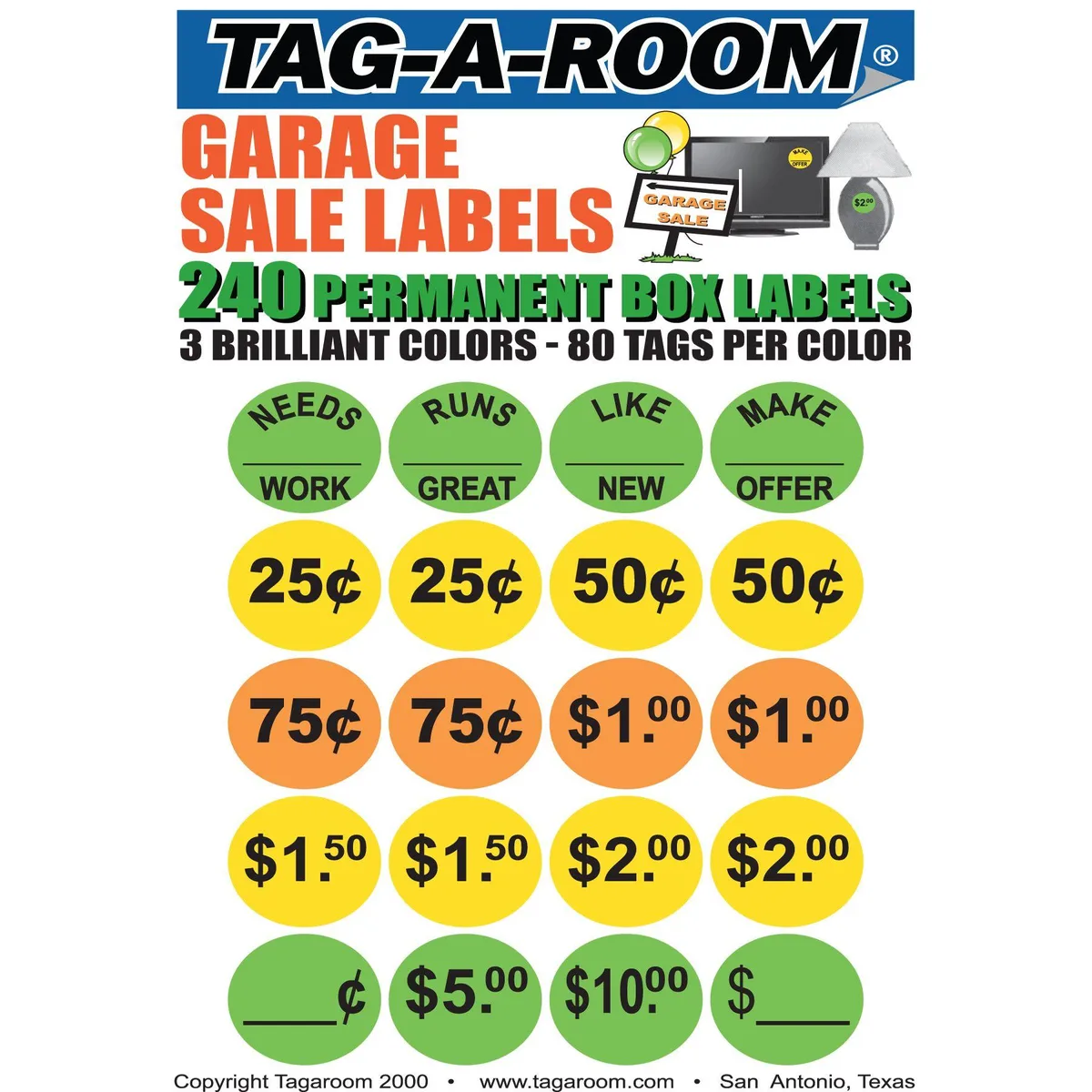 UBMOVE UBMOVE Garage Sale Moving Labels 240 labels — product photo