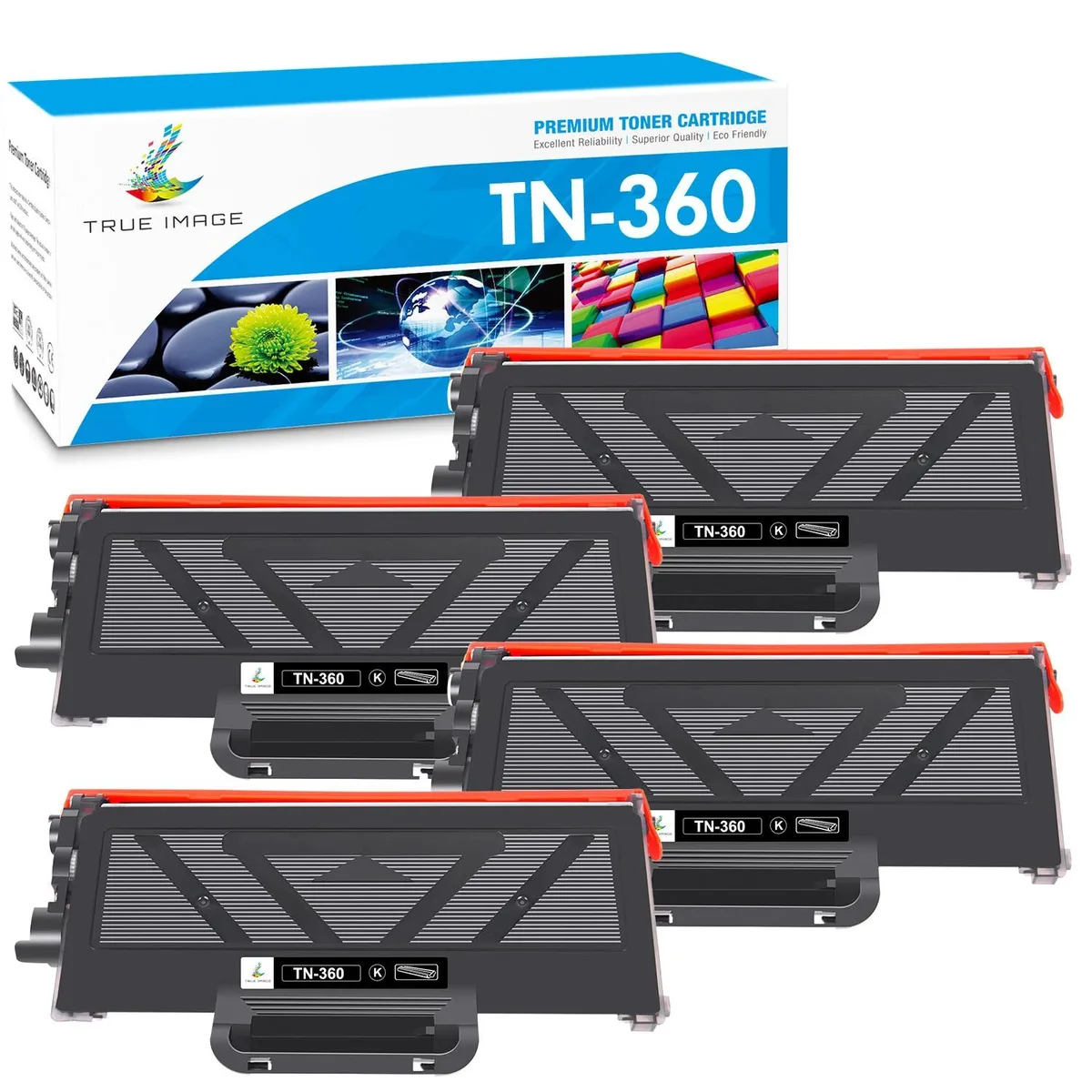 True Image True Image TN360 Black Toner Cartridge 4 Pack — product photo