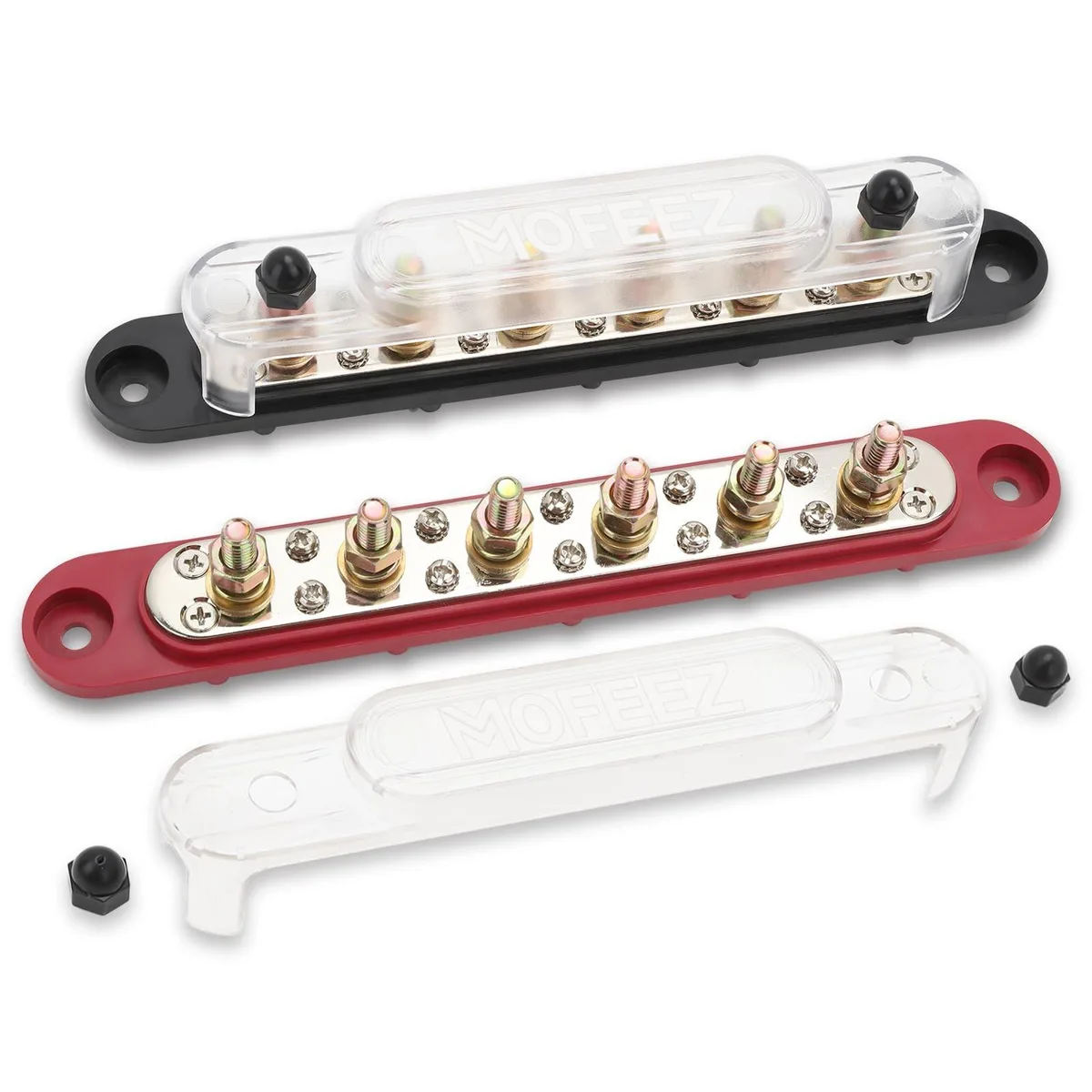 Bipra Bipra 2 in 1 accessory 10 × #8 screws 6 × 5/16" studs 250 A 48 V pair red black — product photo