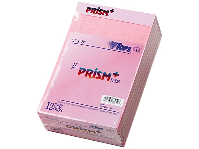 TOPS TOPS 63050 Prism Plus Jr. Legal Pad, Pink, 50 Sheet, 12 Pack — product photo