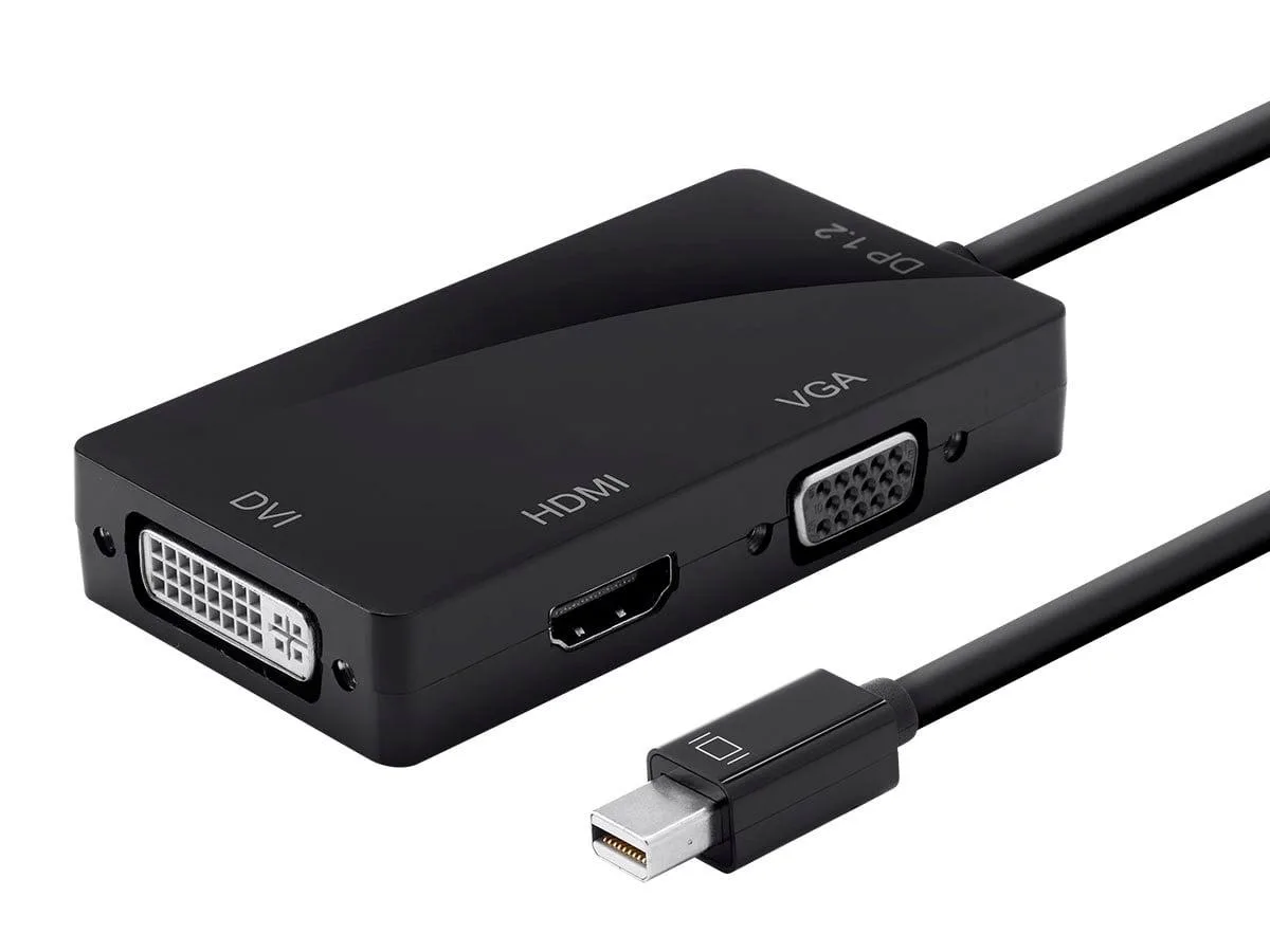 Monoprice Inc. Monoprice Inc. 12799 Mini DisplayPort 1.2a Thunderbolt to HDMI DVI VGA Adapter — product photo