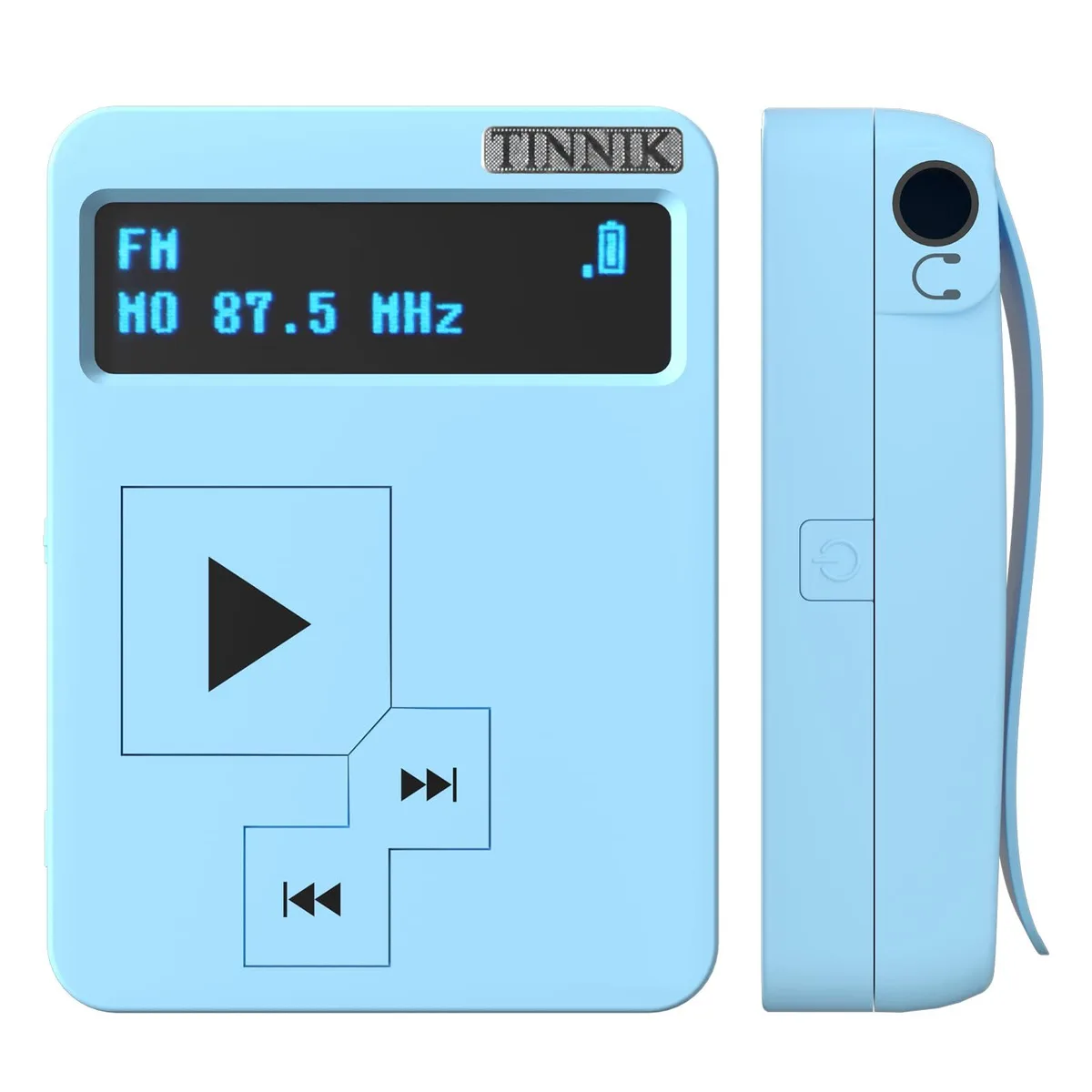 TINNIK FA298 Sky Blue AM FM Mini Radio OLED 25g — product photo
