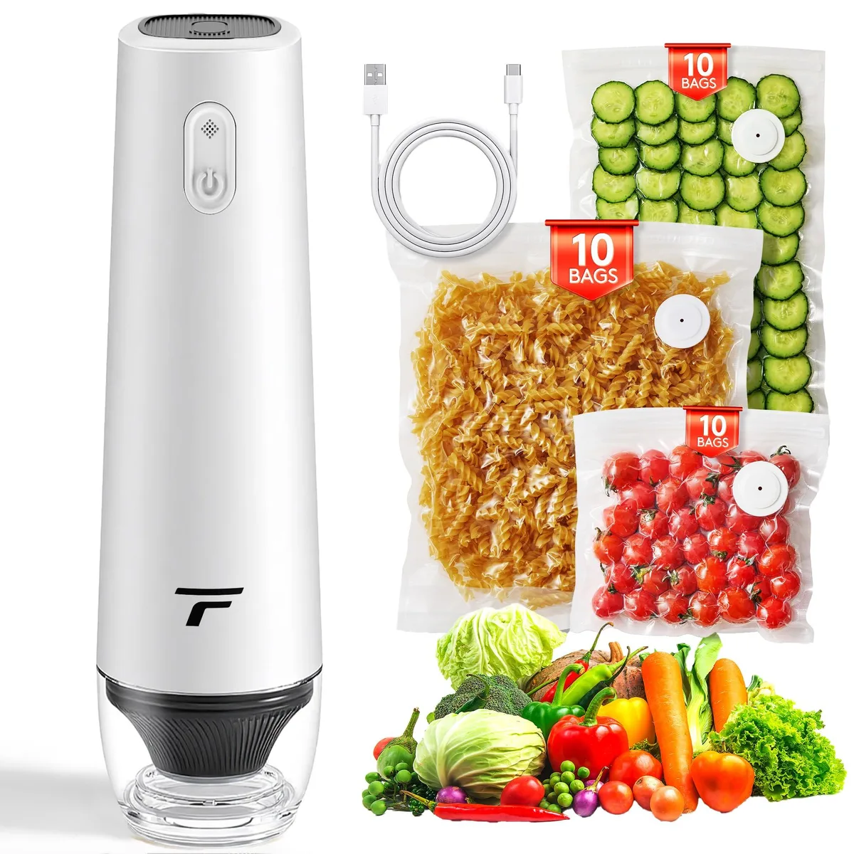  FoodSaver Tynjuov Handheld Vacuum Sealer with 30 Bags — product photo