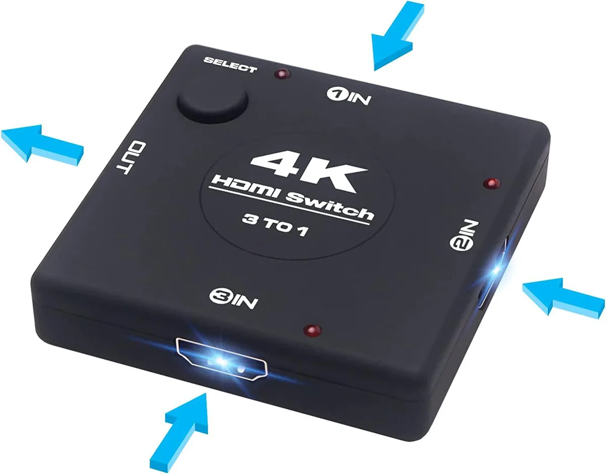 Jansicotek Jansicotek OZQ6-2 3-port 4K60Hz HDMI video switch — product photo