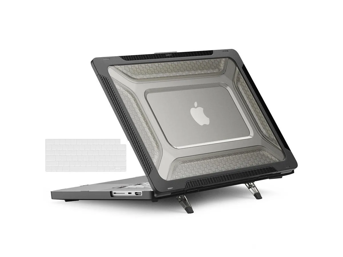 Werleo Werleo 16 inch MacBook Pro Case A2780 A2485 Black Hard Shell with Kickstand and Keyboard Cover — product photo